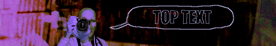 Father holding up a camera while it says, Bottom Text in all caps.